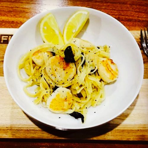 Seared Scallop Pasta with Browned Butter & Sage Scallops Food Recipe