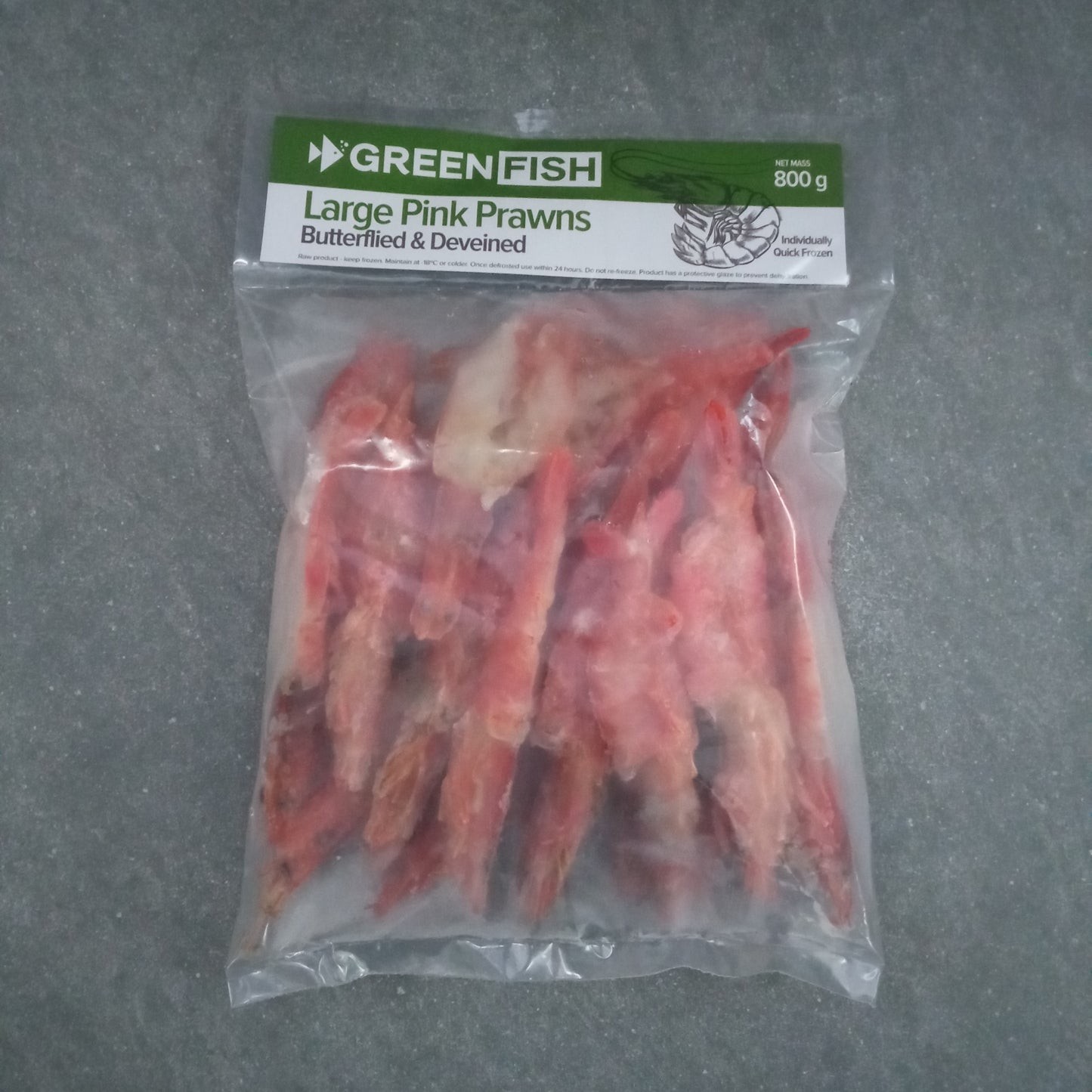 Large Pink Prawn | Butterflied and Deveined | Frozen Box | Wild caught | 800g
