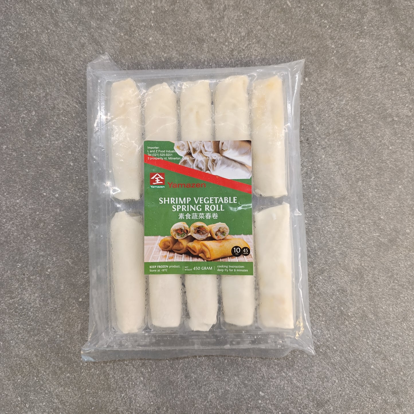 Spring rolls | Shrimp & Vegetable | Frozen box | 10x 45g