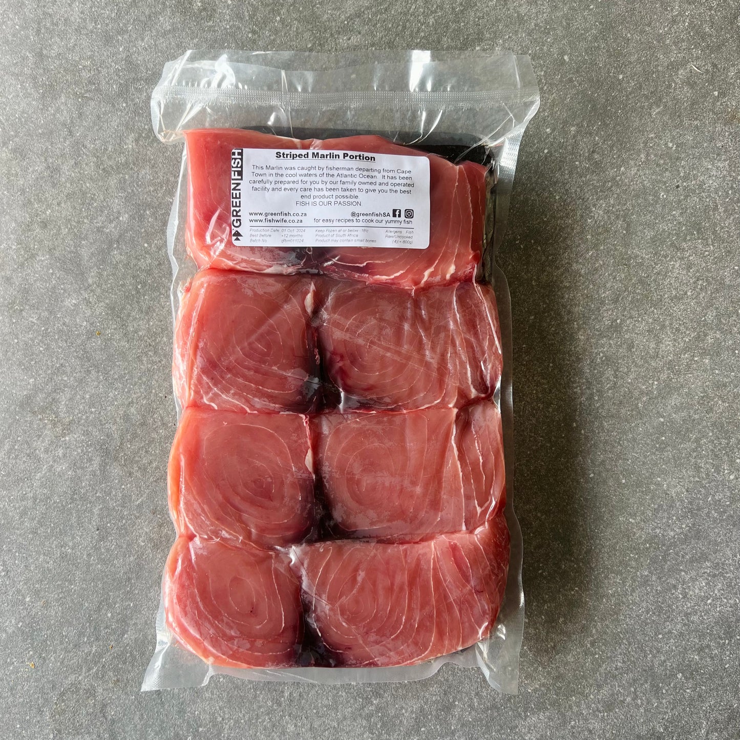 Striped Marlin Steaks | Portion Frozen Box | Premium Portion Range | 4 x 200g