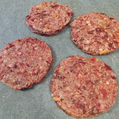 Venison Cheese Burger | Venison | Frozen box | 4x | +-850g