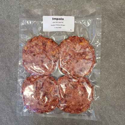 Venison Cheese Burger | Venison | Frozen box | 4x | +-850g