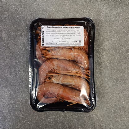 Premium Butterflied King Prawns | Frozen Box | Wild caught | 12x | 600g+