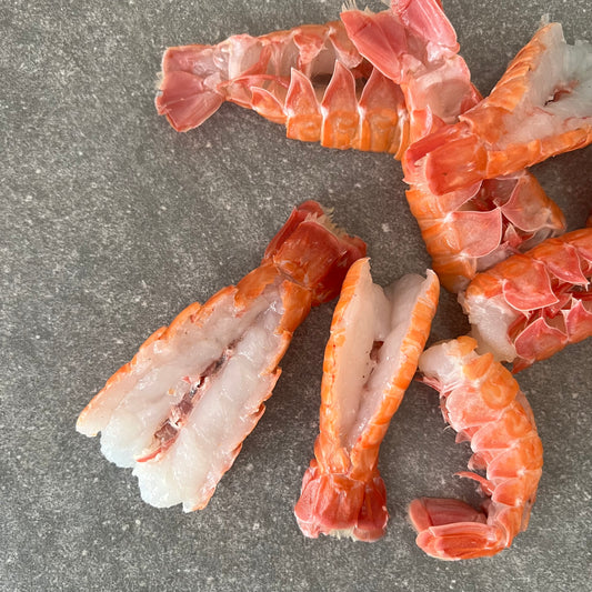 Butterflied Langoustine Tail Box | Mixed sizes | 800g | Frozen Box | Caught off Durban